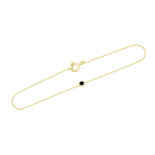Zlatý minimalistický náramok s čiernym diamantom Lepio