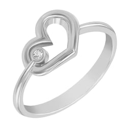 Zlatý srdiečkový prsteň s diamantom Lecite