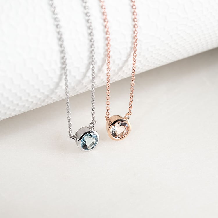 Bezel náhrdelník s akvamarínom Hadley 132072