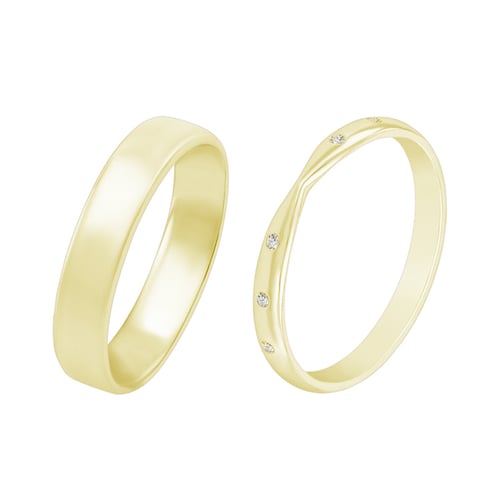 Eternity prsteň s lab-grown diamantmi a pánsky komfortný prsteň Wills