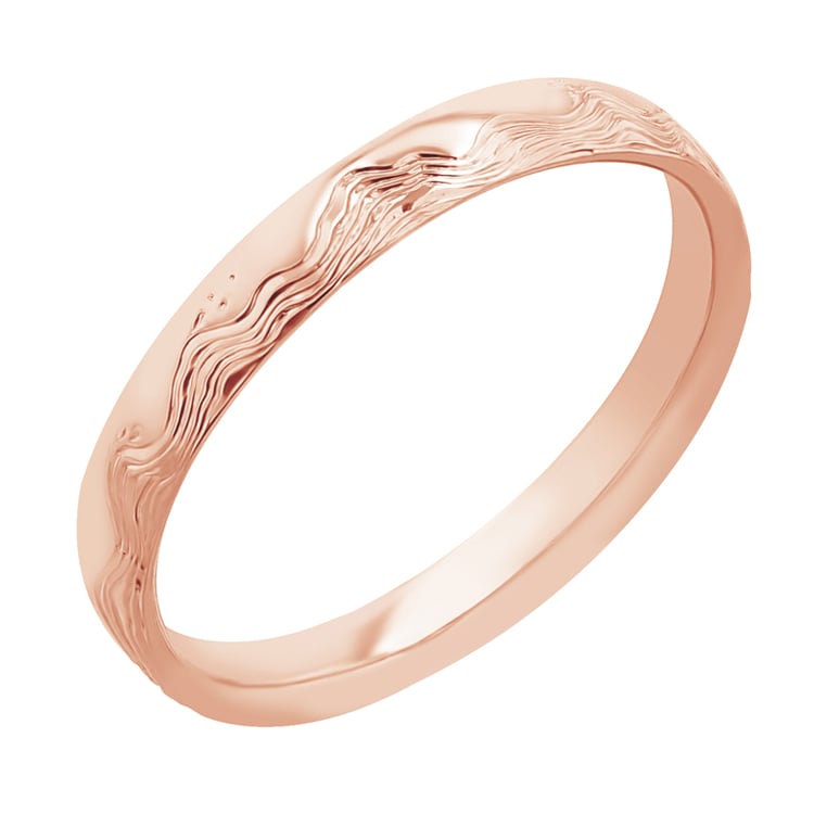 Svadobné obrúčky s ručnou rytinou vĺn a diamantmi Eloise 117253