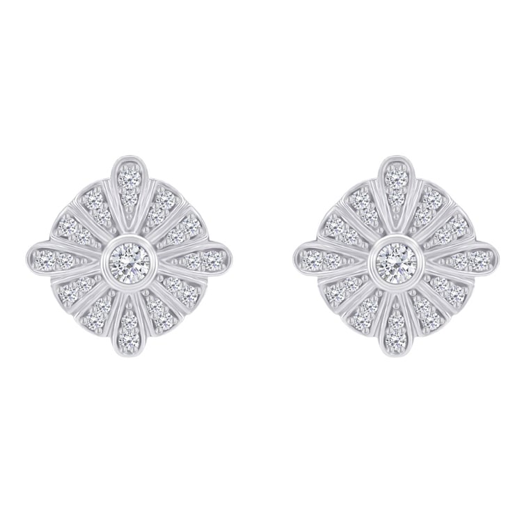 Strieborné náušnice plné lab-grown diamantov Melveen