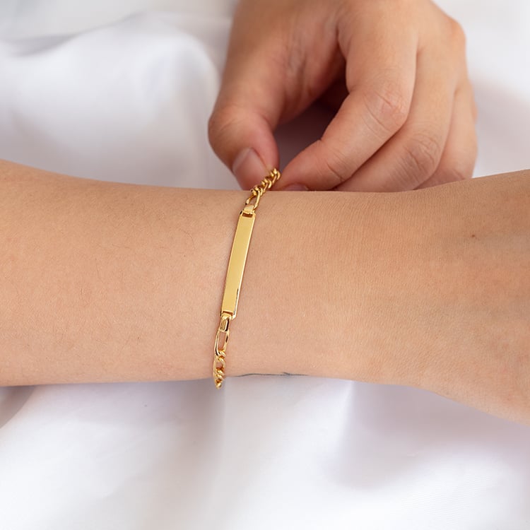 Strieborný Figaro náramok s gravírom vašej voľby 124424