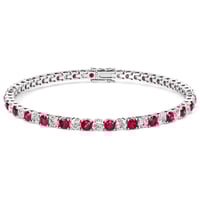 Tenisový náramok s lab-grown rubínmi a diamantmi Vekic