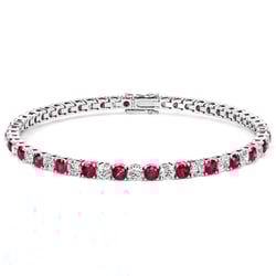 Tenisový náramok s lab-grown rubínmi a diamantmi Vekic