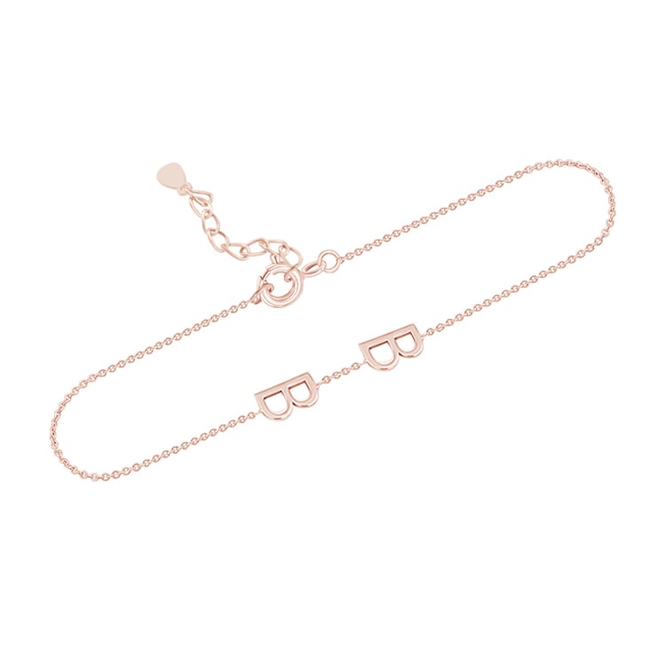 Strieborný náramok s 2 písmenami vašej voľby Ainslee 114770