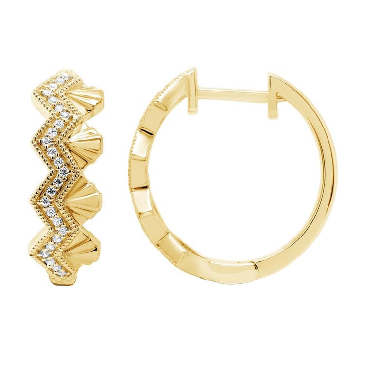 Strieborné neobvyklé kruhové náušnice s diamantmi Alva 160988