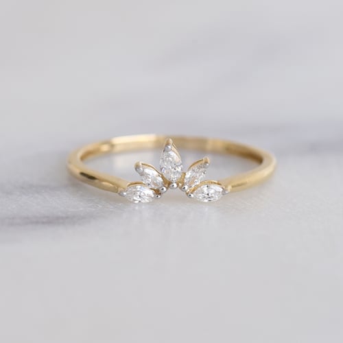 Elegantný prsteň s marquise lab-grown diamantmi Mansell