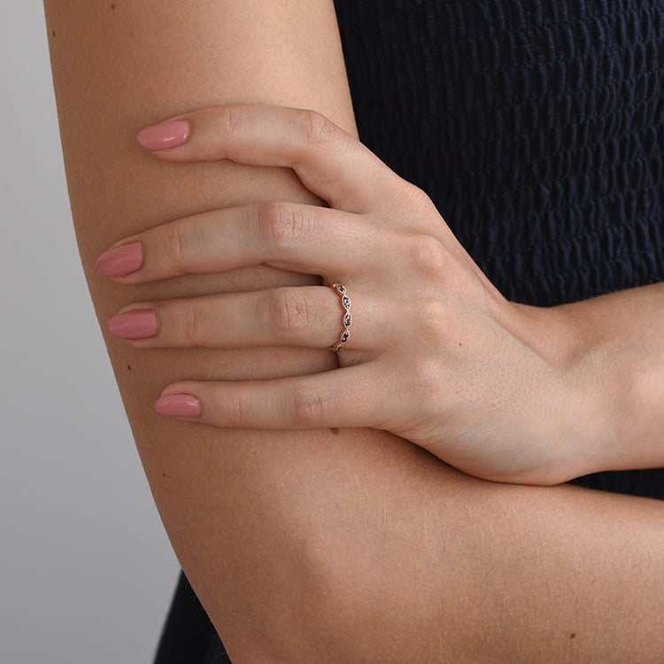 Eternity prsteň zo zlata s čiernymi diamantmi 67750