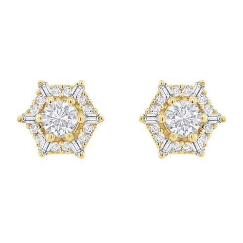 Zlatý kvetinový set šperkov s lab-grown diamantmi Sallie