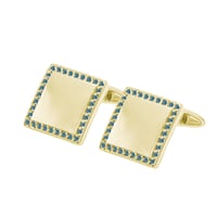 Manžetové gombíky zo zlata s modrými diamantmi Baine