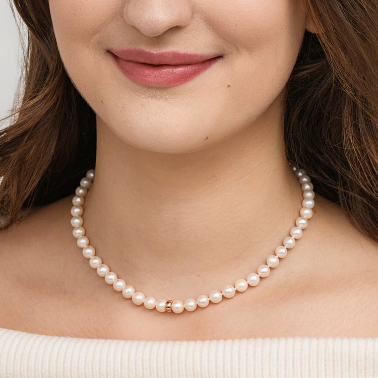 Strieborný perlový náhrdelník Kaci 165066