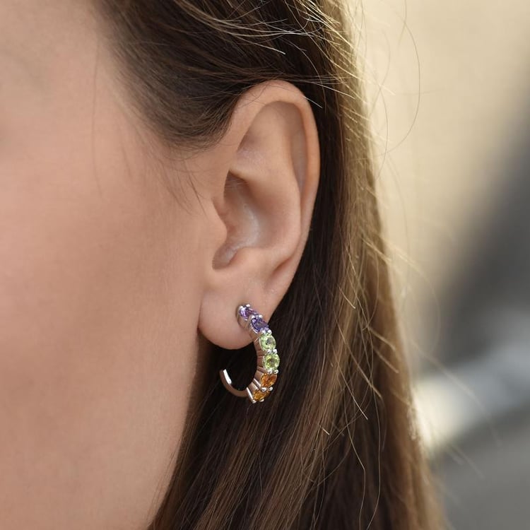 Drahokamové náušnice zo striebra 35787