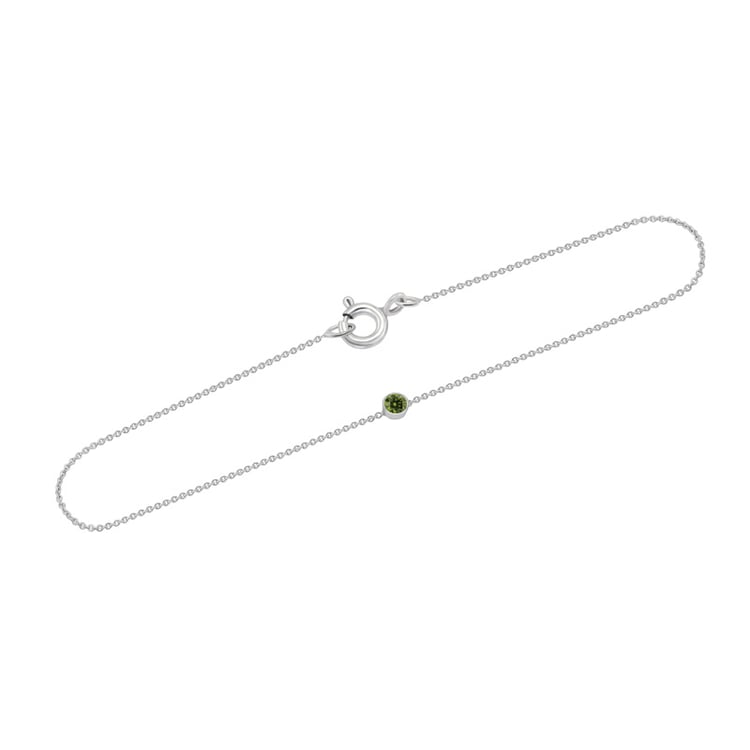 Zlatý minimalistický náramok so zeleným diamantom Fanto 36830