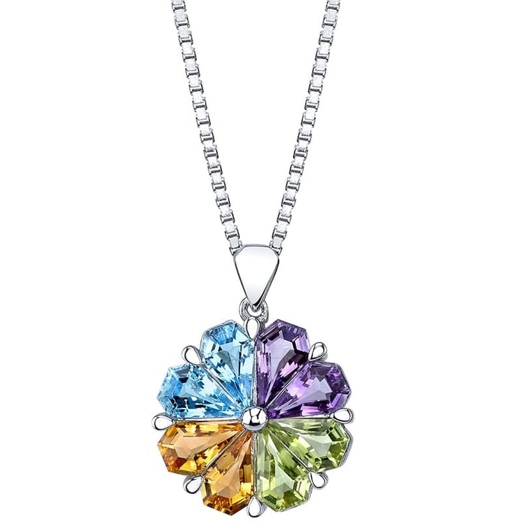 Drahokamový prívesek zo striebra v tvare kvetiny Radana