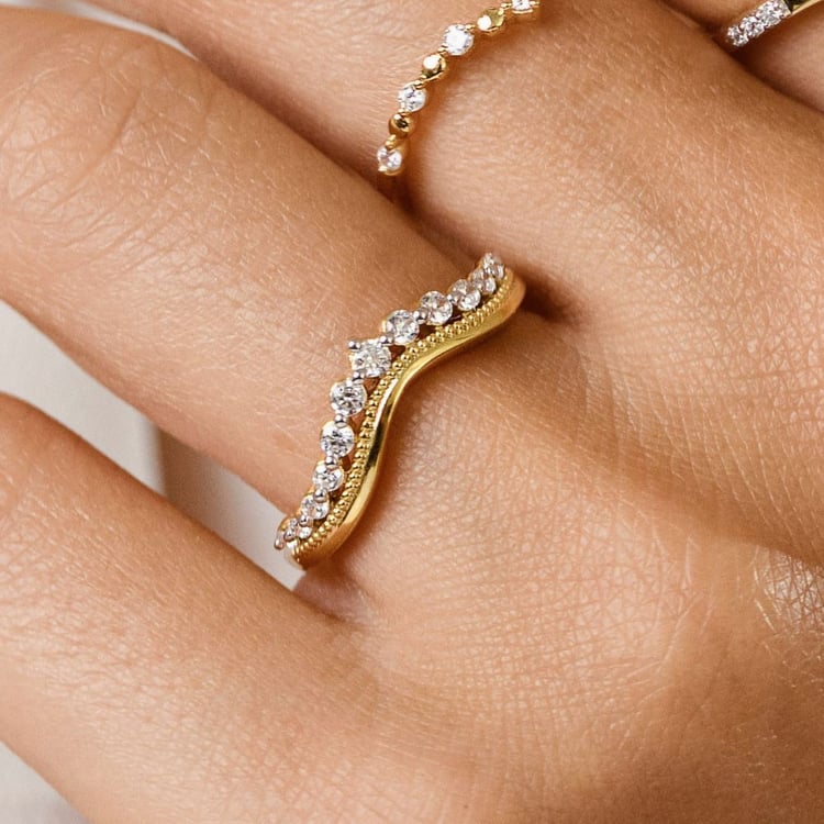 Zlatý prsteň s lab-grown diamantmi Dani 161413