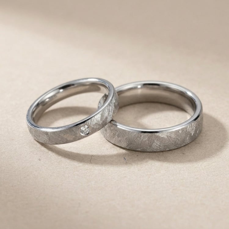 Titanové svadobné obrúčky s diamantom Kylies 168707