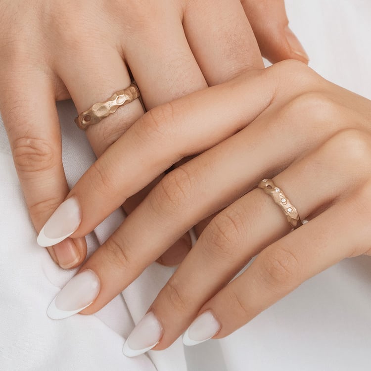 Svadobné obrúčky z orieškového zlata Rock 163759