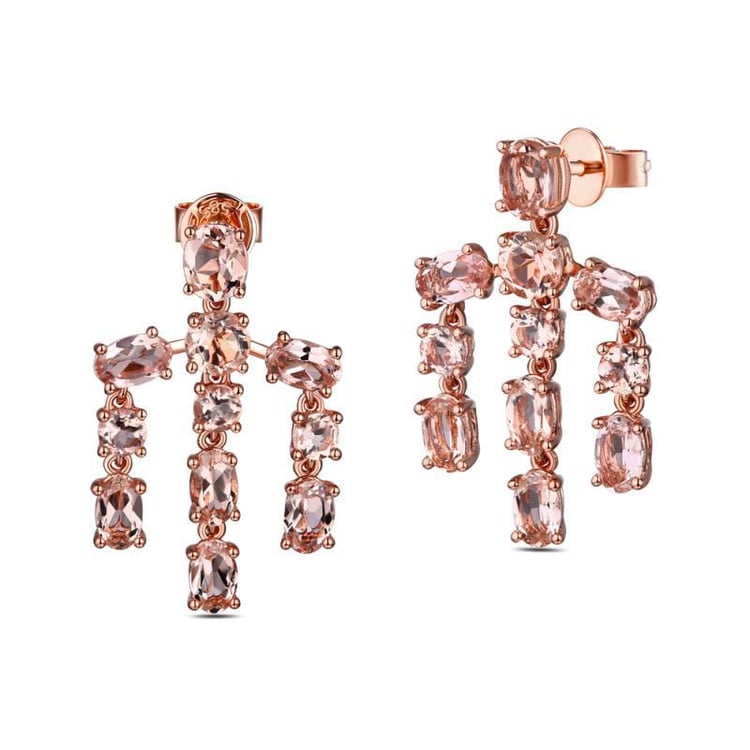 Zlaté náušnice plné morganitov Daqa 16944