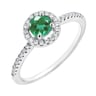 Halo prsteň so smaragdom a lab-grown diamantmi Kerau