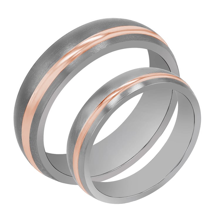 Snubné prstene z titánu a zlata Hunter