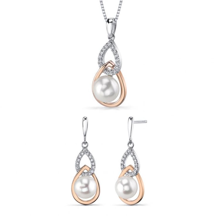 Strieborná fashion kolekcia s perlami Labina