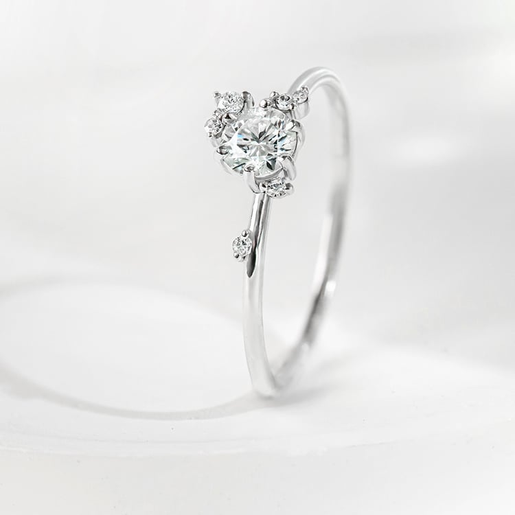 Cluster zásnubný prsteň s 0.3ct prírodným diamantom Rosa 161665