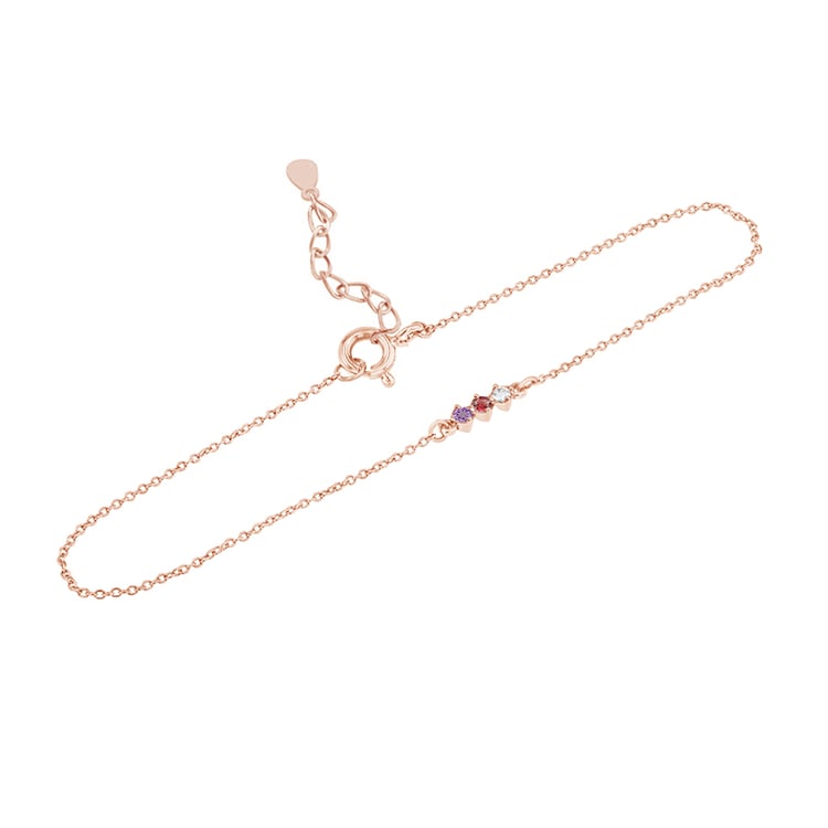 Strieborný náramok s drahokamami podľa vášho výberu Ruby 101788