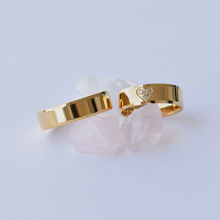 Prstene so skosenými hranami a diamanty 63303