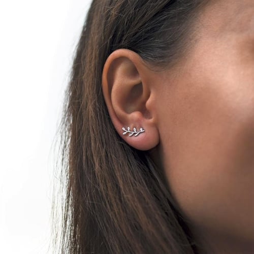 Strieborné náušnice ear climber Oriana