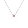 Strieborný minimalistický náhrdelník s ružovým zafírom Vieny
