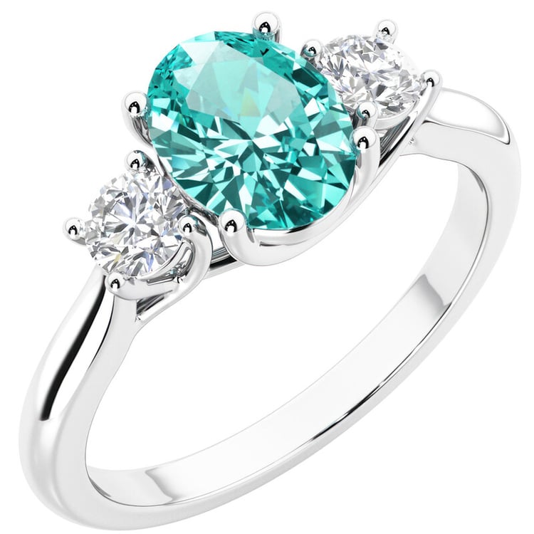 Rozvodový zlatý prsteň s lab-grown paraiba turmalínom a diamantmi Eriq 165305