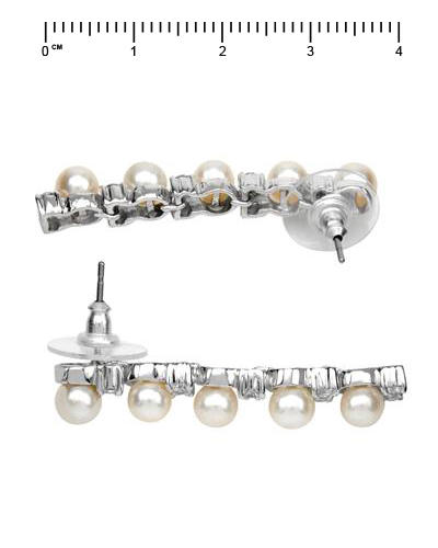 Strieborné náušnice s perlami a zirkónmi Farga 53679