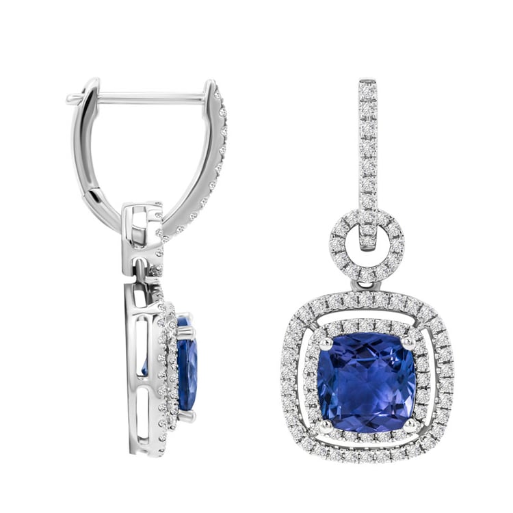 Tanzanitové zlaté náušnice 31062