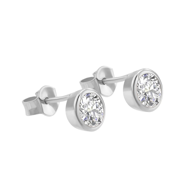 Platinové bezel náušnice 71122