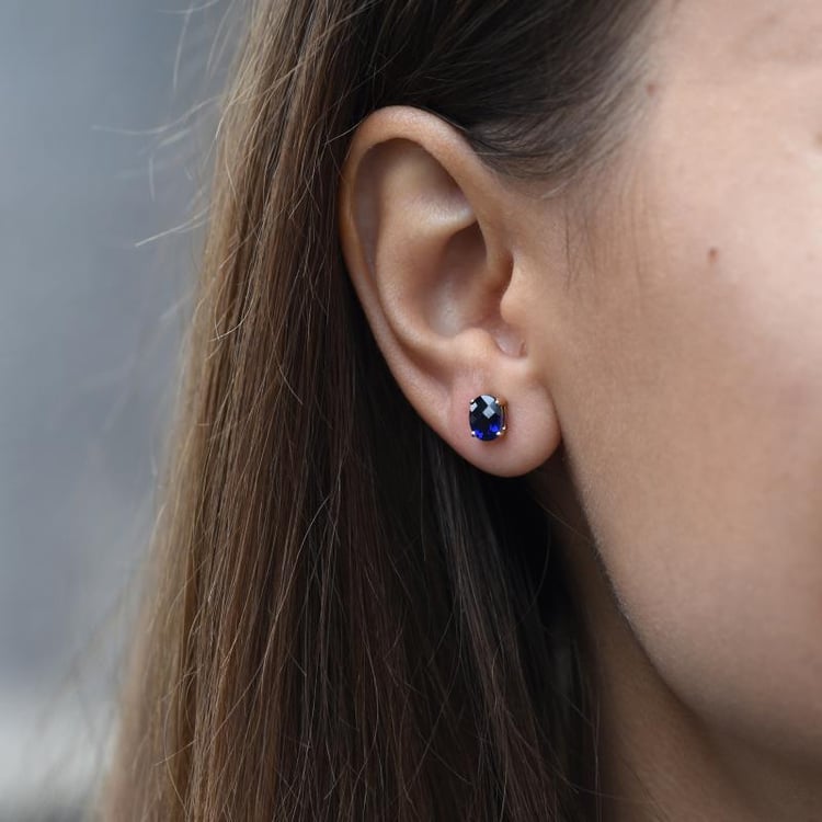 Zlaté zafírové náušnice 14772