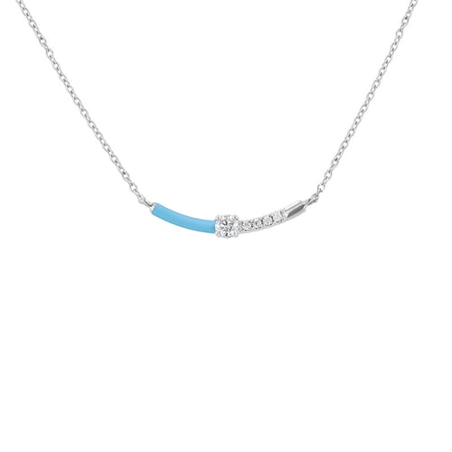 Modrý keramický náhrdelník s diamantmi Blazie