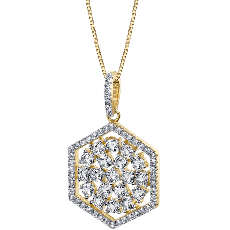 Strieborný pozlátený náhrdelník s topásmi Risu