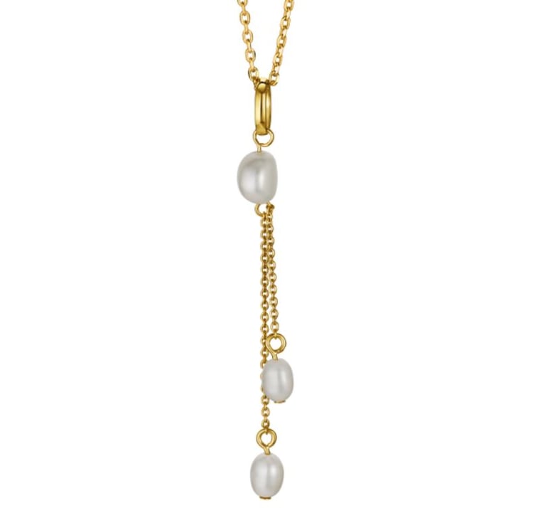 Pozlatená kolekcia šperkov s perlami Bouvet 100818