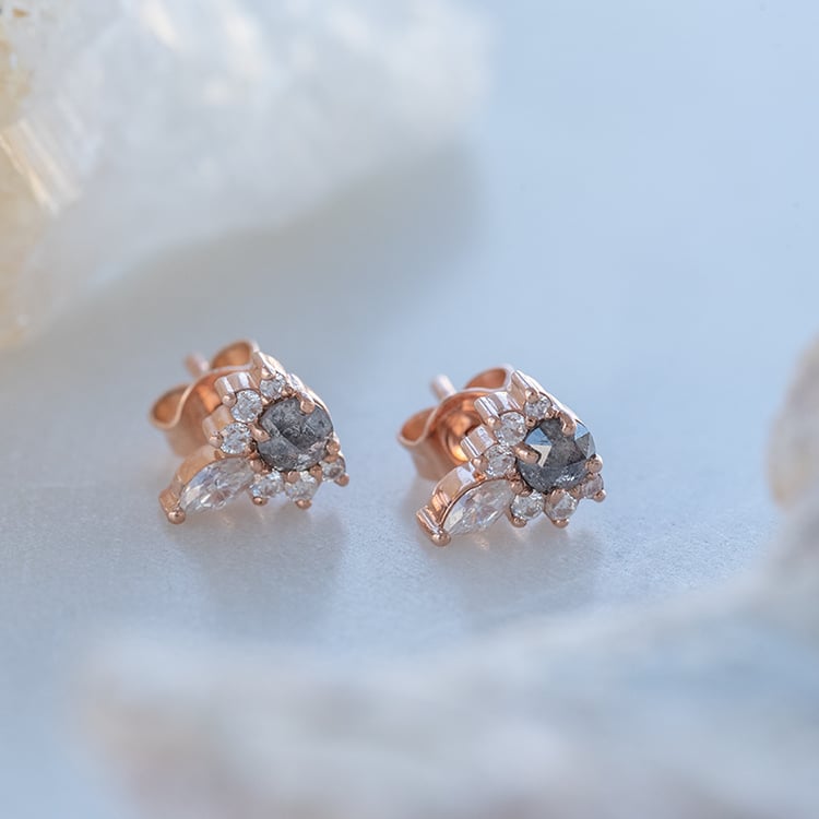 Náušnice so salt and pepper diamantmi a moissanitmi Aubin 97079