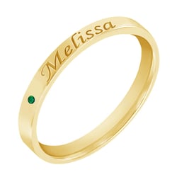 Zlatý prsteň s gravírom a drahokamom vašej voľby Blaire