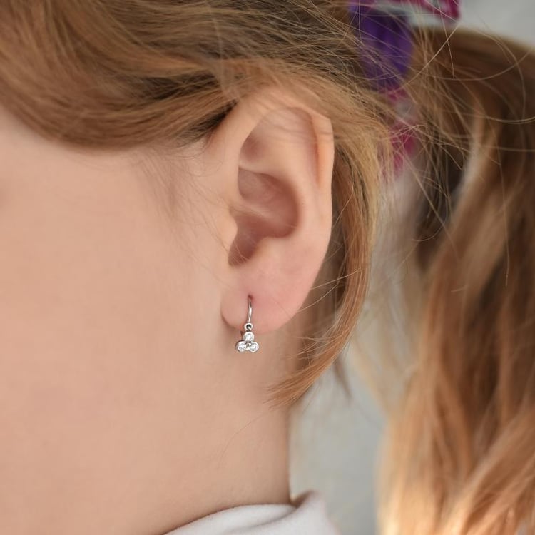 Zlaté detské náušnice s moissanitmi Jasmine 105021