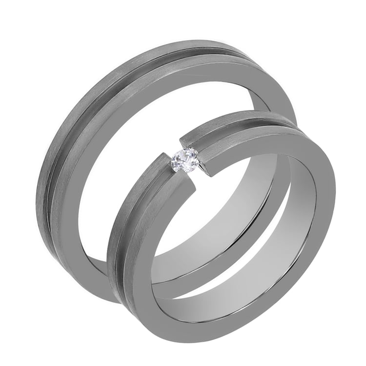 Titanové snubné prstene s diamantom Markus