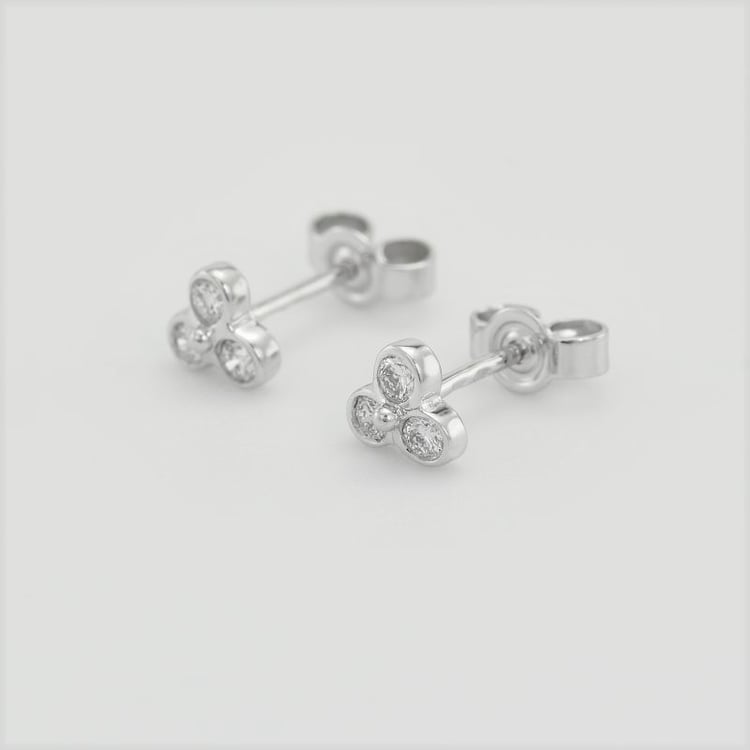 Zlaté trojlístky s moissanitmi Odrianel 104479