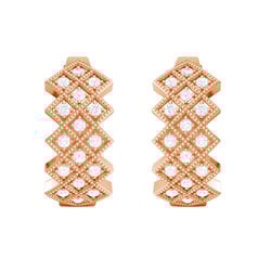 Zlaté kruhové náušnice s lab-grown diamantmi Audhild