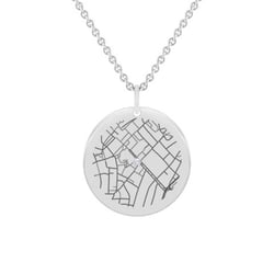 Zlatý disk s diamantom a mapou podľa vášho výberu Florian