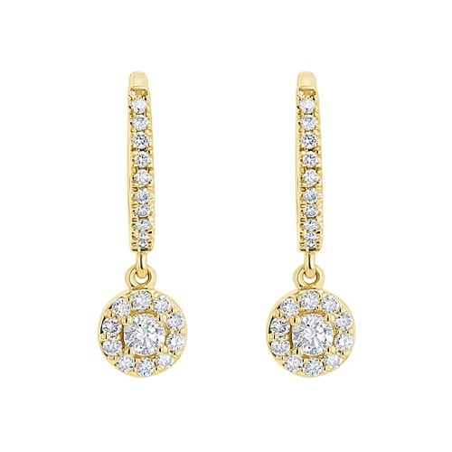 Strieborné kruhové náušnice s 0.09ct lab-grown diamantom Namita