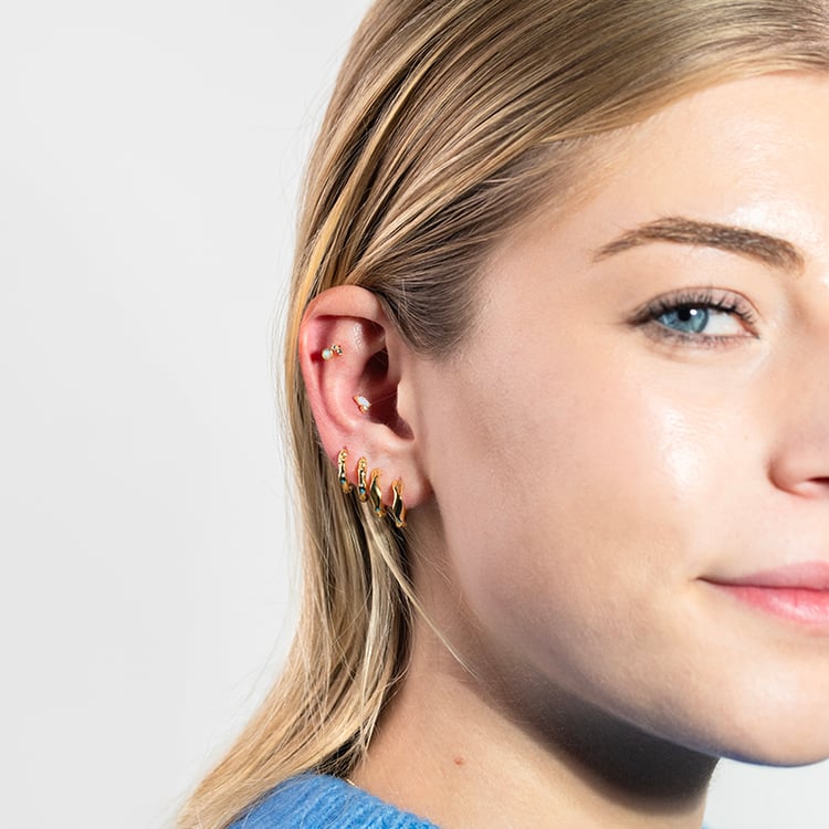 Zlaté náušnice s opálmi a zafírmi Claudine 149361