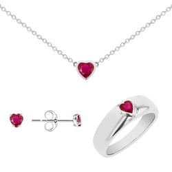 Set šperkov s rubínovými srdiečkami Ameena