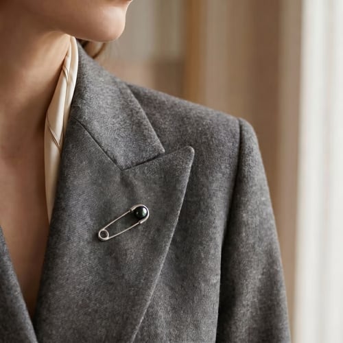 Elegantná strieborná brošňa s čiernou perlou Ying
